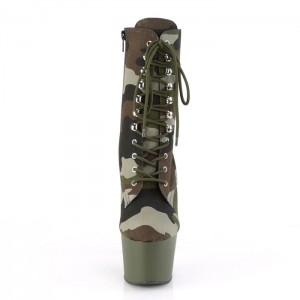 Pleaser Adore-1020CAMO Støvler Dame Grøn | 58MVEAJLD