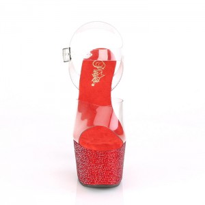 Pleaser Bejeweled-708DM Sandaler Dame Rød | 72FGTQMVO