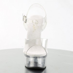 Pleaser Captiva-608 Sandaler Dame Clear | 67DNCWUKE