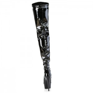 Pleaser Delight-3000BONE Støvler Dame Sort | 53KCBJPEM