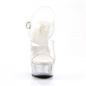 Pleaser Delight-608 Sandaler Dame Clear | 28CGHWUKS