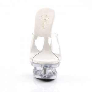 Pleaser Eclipse-601 Badesandaler Dame Clear | 03SOQUXWD