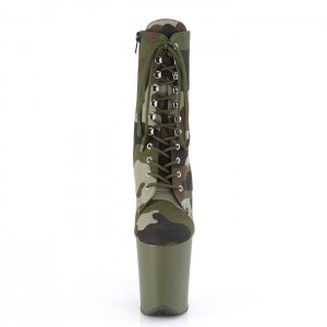 Pleaser Flamingo-1020CAMO Støvler Dame Grøn | 23YNKARVM