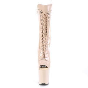 Pleaser Flamingo-1051 Støvler Dame Beige | 59GADNROB