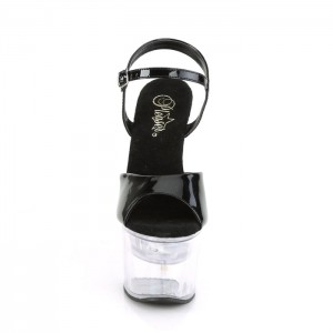 Pleaser Flashdance-709 Sandaler Dame Sort | 43YIKSCMX