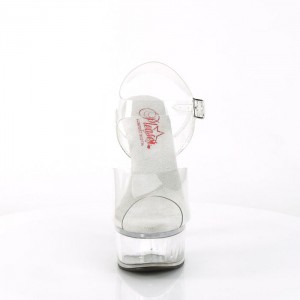 Pleaser Gleam-608 Sandaler Dame Clear | 93BMFCWPH