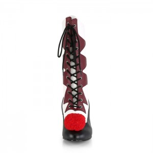 Pleaser It-120 Støvler Dame Hvide Bordeaux | 85JXGEZCN