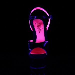 Pleaser Kiss-209TT Sandaler Dame Sort Lyserød | 18BEOQSFM