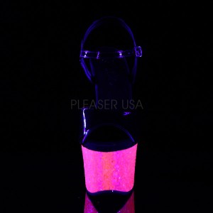 Pleaser Sky-309UVLG Sandaler Dame Sort Lyserød | 34NPXIUKV