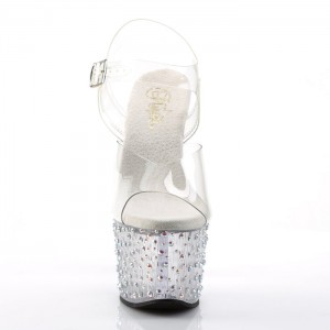 Pleaser Stardance-708 Sandaler Dame Clear | 15KYTEISL