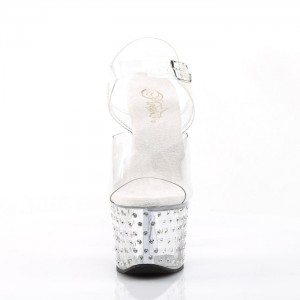 Pleaser Stardust-708 Sandaler Dame Clear | 94IWBXONE