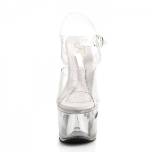 Pleaser Tipjar-708-2 Badesandaler Dame Clear | 07FMXDNYT