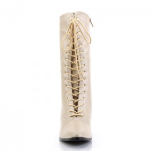 Pleaser Victorian-120 Støvler Dame Beige | 61RFLKXQI