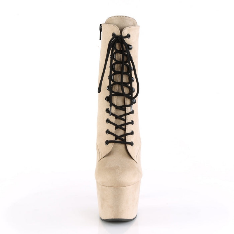 Pleaser Adore-1020FS Støvler Dame Beige | 95RIEAUQW