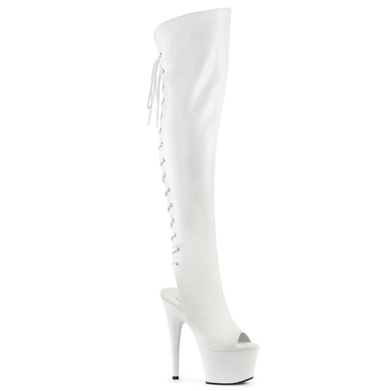 Pleaser Adore-3019 Støvler Dame Hvide Hvide | 72FZOUPCT