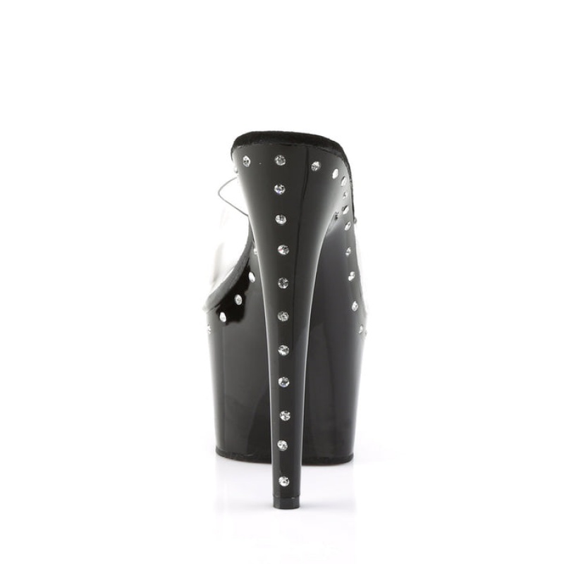 Pleaser Adore-701LS Badesandaler Dame Sort | 98KYHNPQW