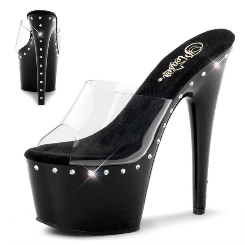 Pleaser Adore-701LS Badesandaler Dame Sort | 98KYHNPQW