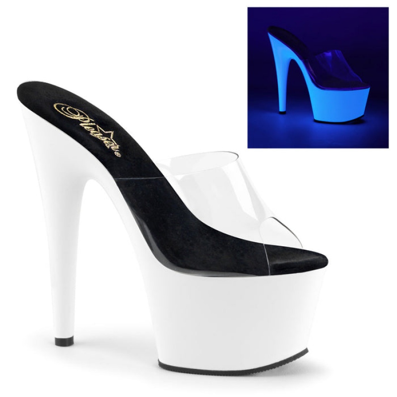 Pleaser Adore-701UV Badesandaler Dame Hvide | 01YZKPTQC