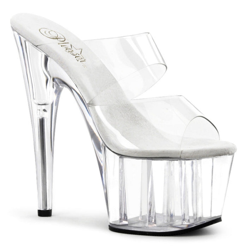 Pleaser Adore-702 Badesandaler Dame Clear | 82DQFIPEO