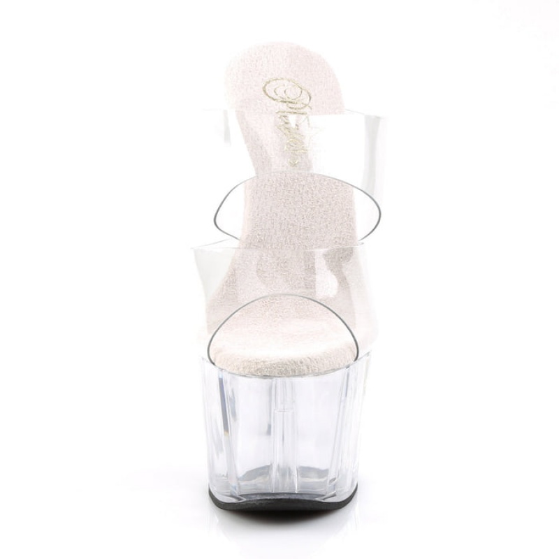 Pleaser Adore-702 Badesandaler Dame Clear | 82DQFIPEO