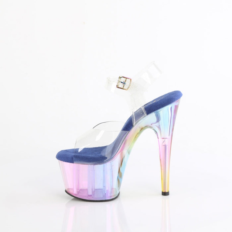 Pleaser Adore-708HT Sandaler Dame Blå | 10VLUICJQ