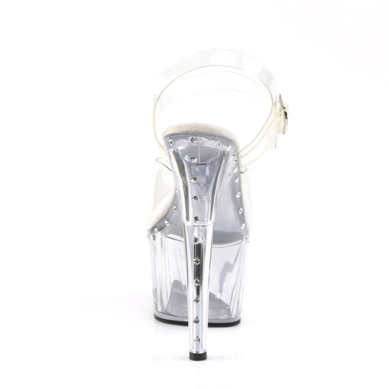 Pleaser Adore-708LS Sandaler Dame Clear | 98NDTUCHF