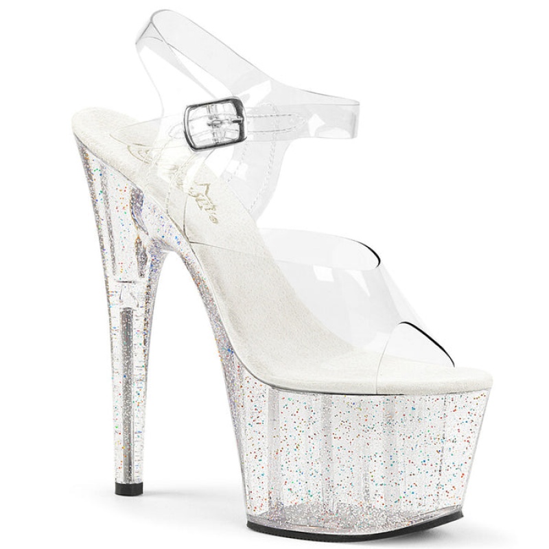 Pleaser Adore-708MG Sandaler Dame Clear | 63UKOQWCH