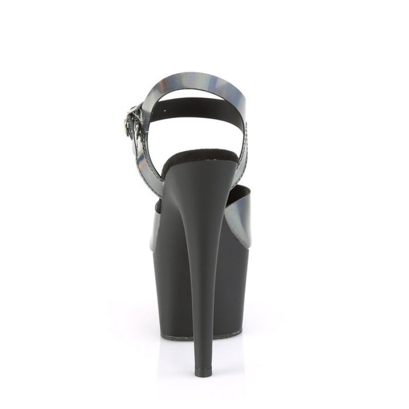 Pleaser Adore-708N-DT Sandaler Dame Grå Sort | 06KCOQDMW