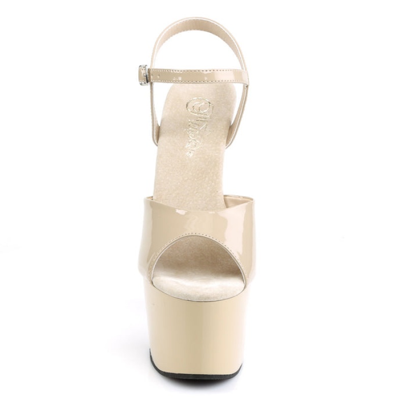 Pleaser Adore-709 Sandaler Dame Beige | 06IQUBCRW