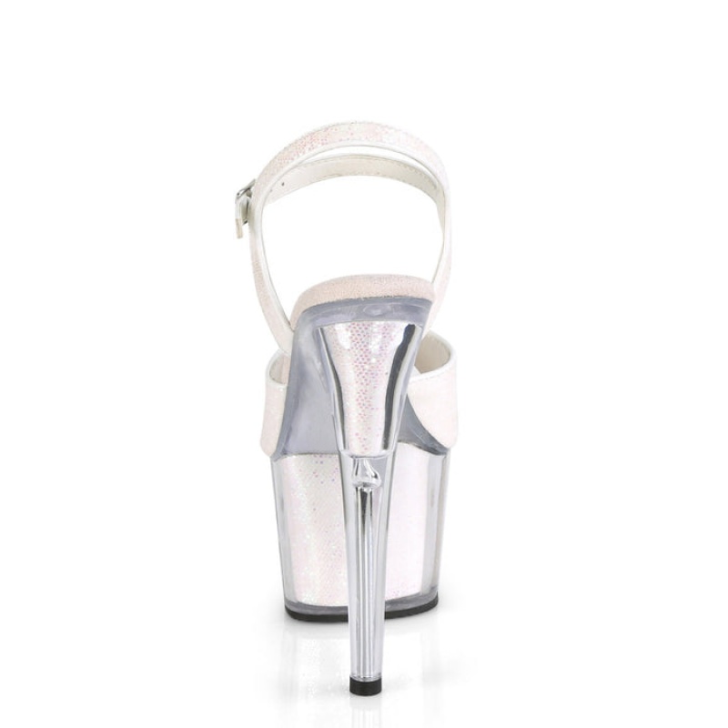 Pleaser Adore-710G Sandaler Dame Hvide | 75FMDQAPS