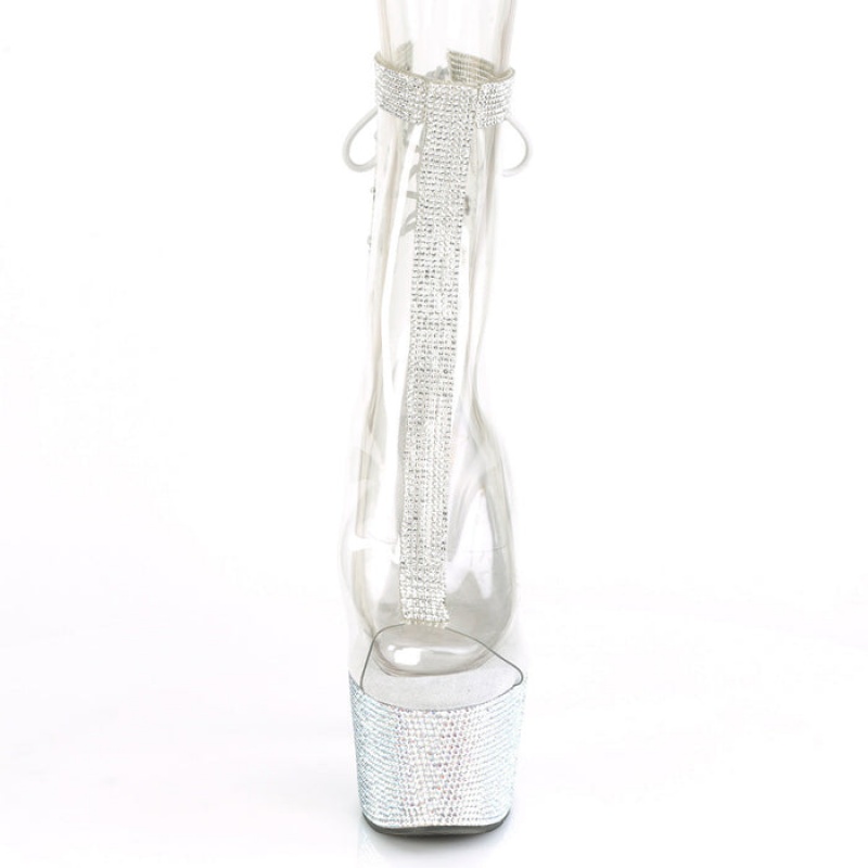 Pleaser Bejeweled-1018C-2RS Støvler Dame Sølv | 97ZVXDUCE