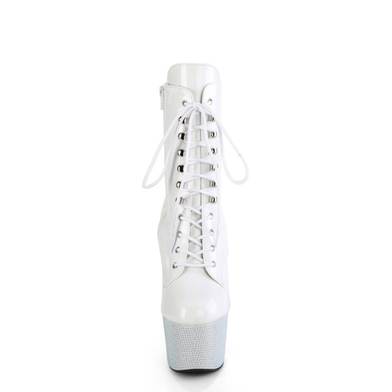 Pleaser Bejeweled-1020-7 Støvler Dame Hvide | 38QZTODHK