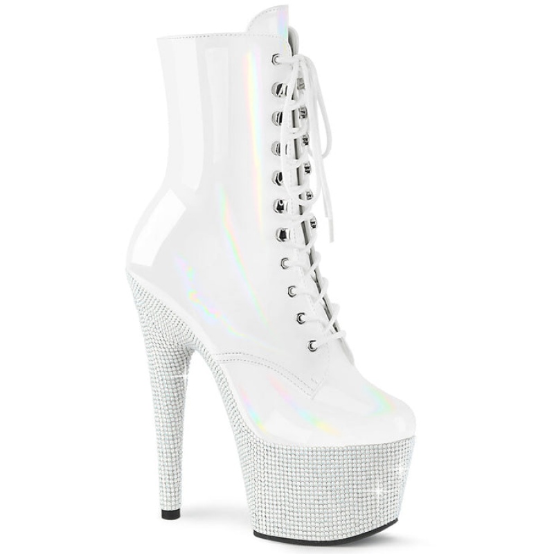 Pleaser Bejeweled-1020-7 Støvler Dame Hvide | 38QZTODHK