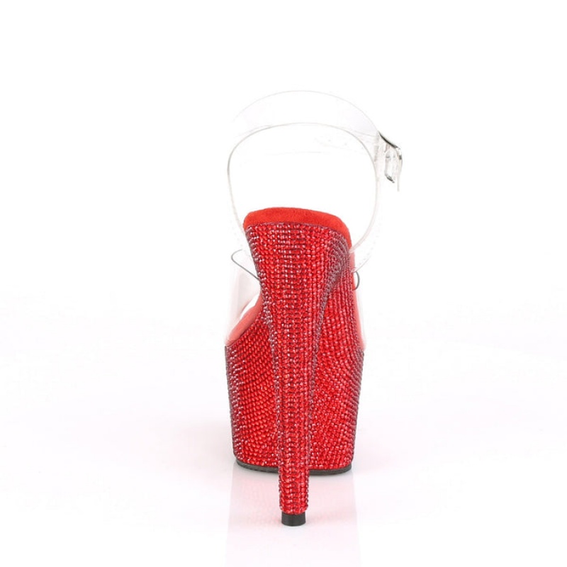 Pleaser Bejeweled-708DM Sandaler Dame Rød | 72FGTQMVO