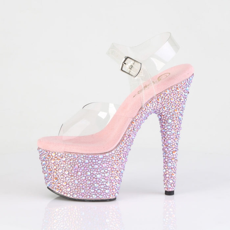 Pleaser Bejeweled-708MS Sandaler Dame Lyserød | 85WZLMHGV