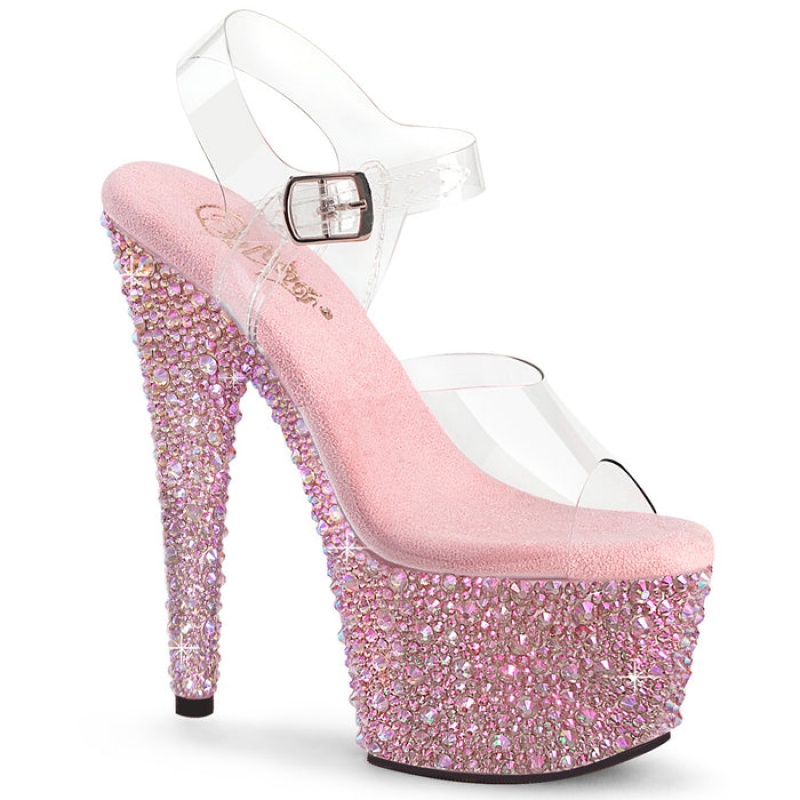 Pleaser Bejeweled-708MS Sandaler Dame Lyserød | 85WZLMHGV