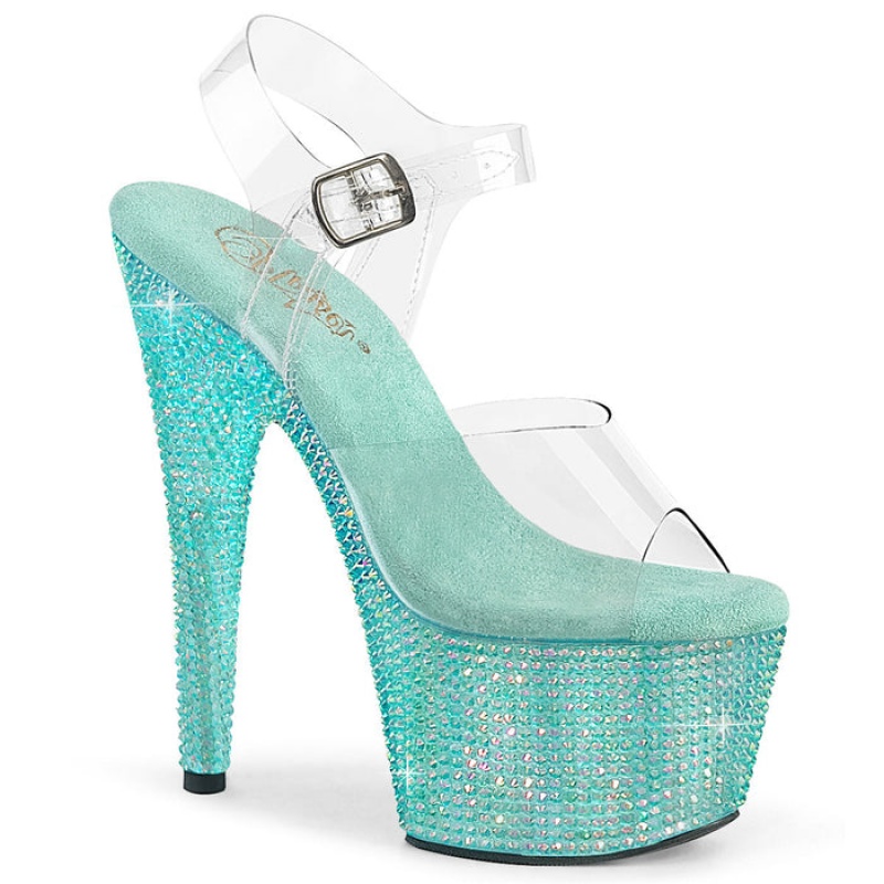 Pleaser Bejeweled-708RRS Sandaler Dame Turkis | 32NLPCVJM