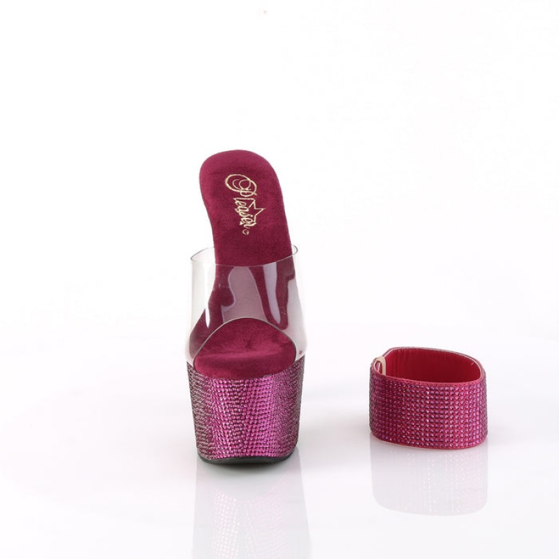 Pleaser Bejeweled-712RS Badesandaler Dame Fuchsia | 75WFEHUNQ