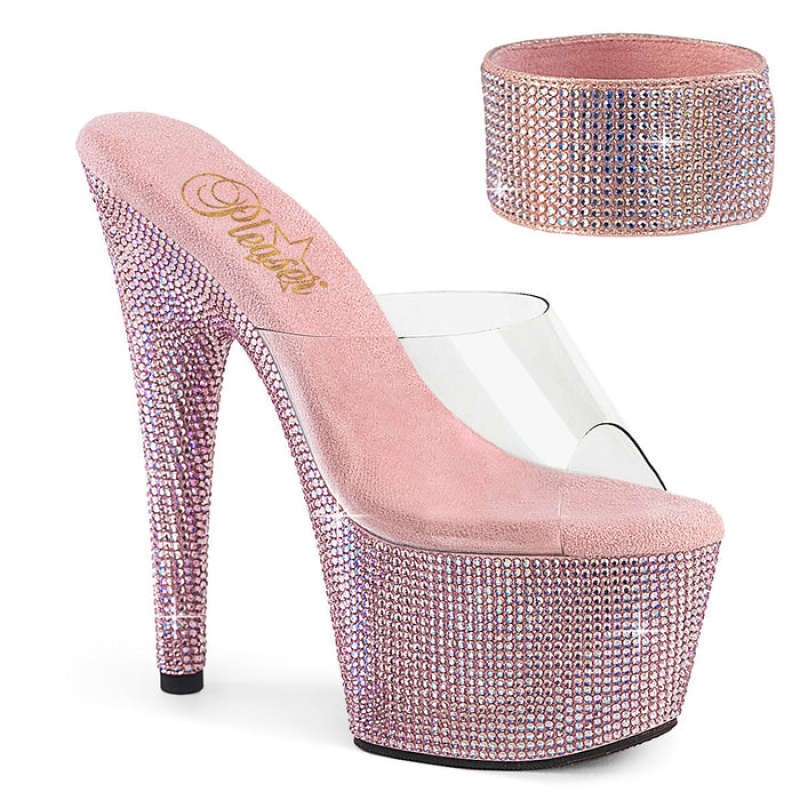 Pleaser Bejeweled-712RS Badesandaler Dame Lyserød | 14MADXBSW