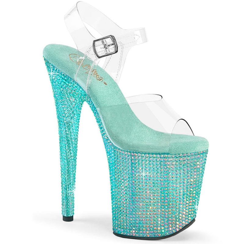 Pleaser Bejeweled-808RRS Sandaler Dame Blå | 97HYUEFVG