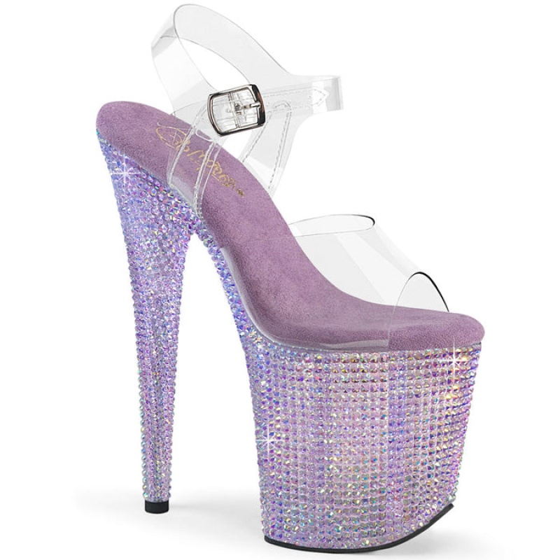 Pleaser Bejeweled-808RRS Sandaler Dame Lilla | 23PRMBHUF