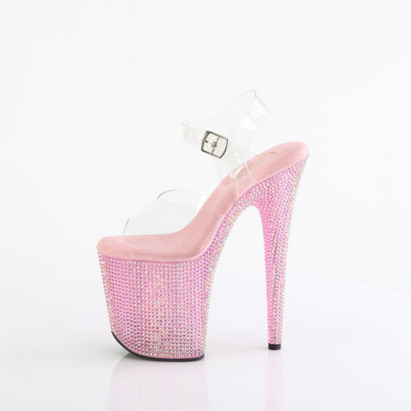 Pleaser Bejeweled-808RRS Sandaler Dame Lyserød | 93ZBGHITE