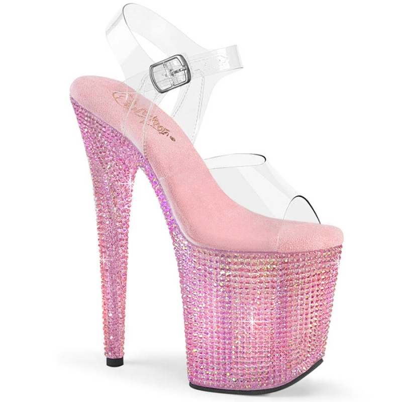 Pleaser Bejeweled-808RRS Sandaler Dame Lyserød | 93ZBGHITE