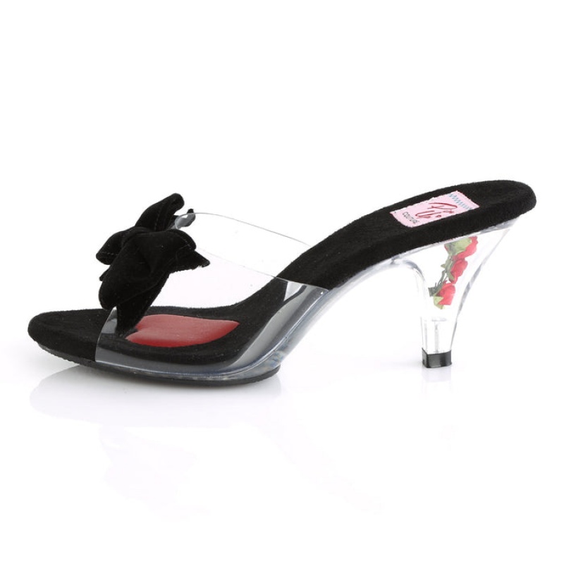 Pleaser Belle-301BOW Badesandaler Dame Sort | 65GDSRLQK