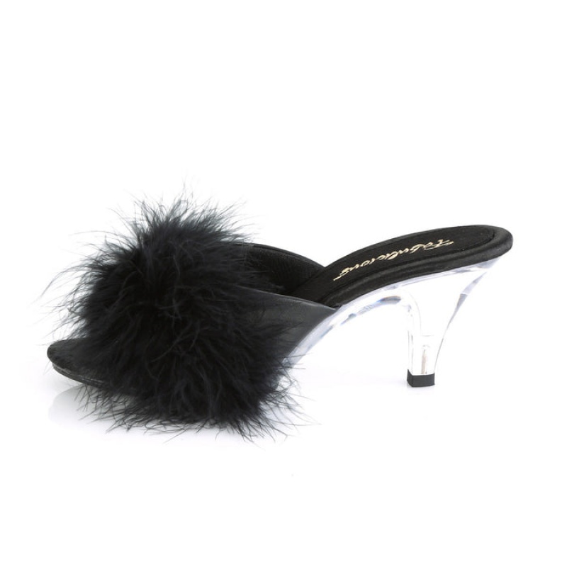 Pleaser Belle-301F Badesandaler Dame Sort | 81WVMNSCR