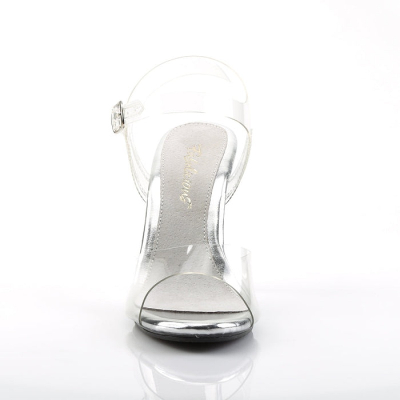 Pleaser Caress-408 Sandaler Dame Clear | 39CFLGNQY