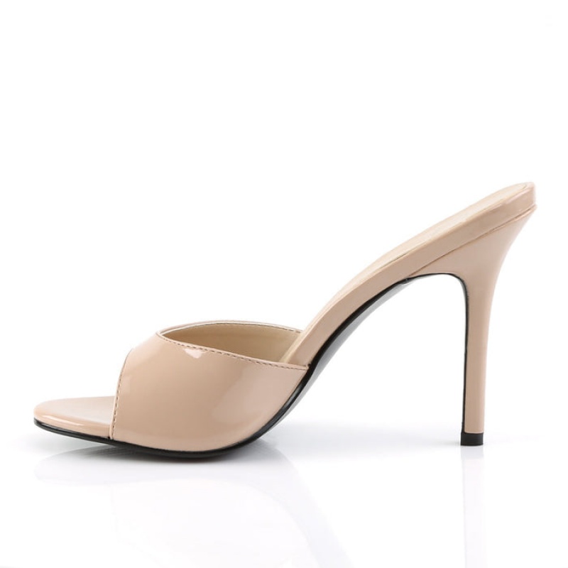 Pleaser Classique-01 Badesandaler Dame Beige | 83RVYDHXP