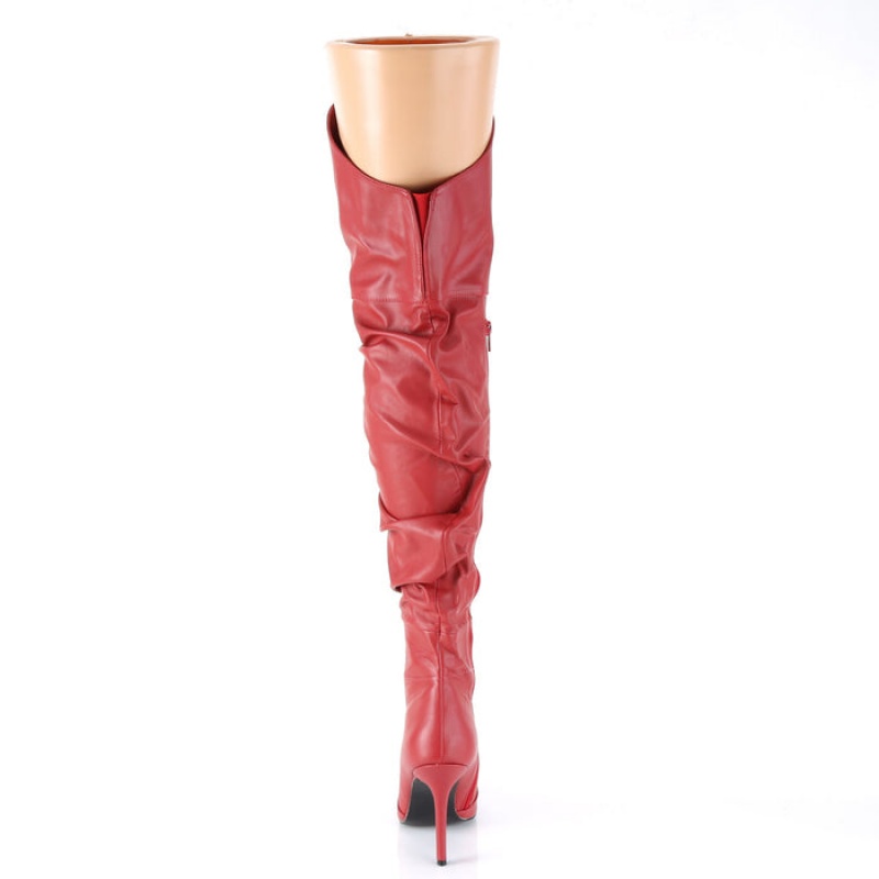 Pleaser Classique-3011 Støvler Dame Rød | 32RGDTYEK