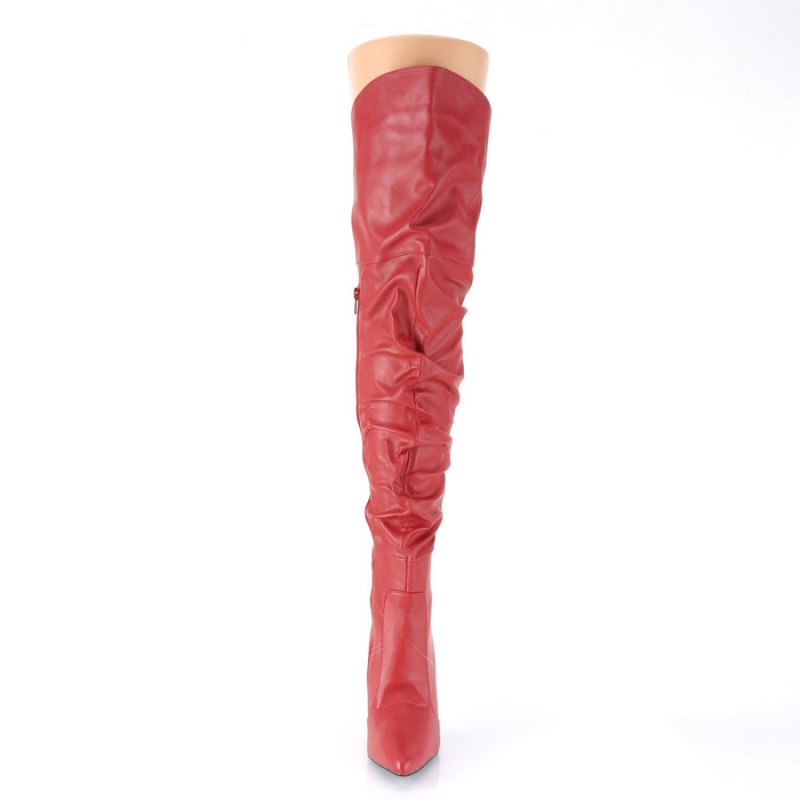 Pleaser Classique-3011 Støvler Dame Rød | 32RGDTYEK