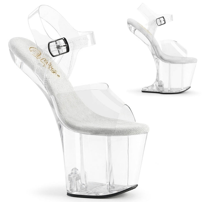 Pleaser Craze-808 Sandaler Dame Clear | 60IFRKMVL